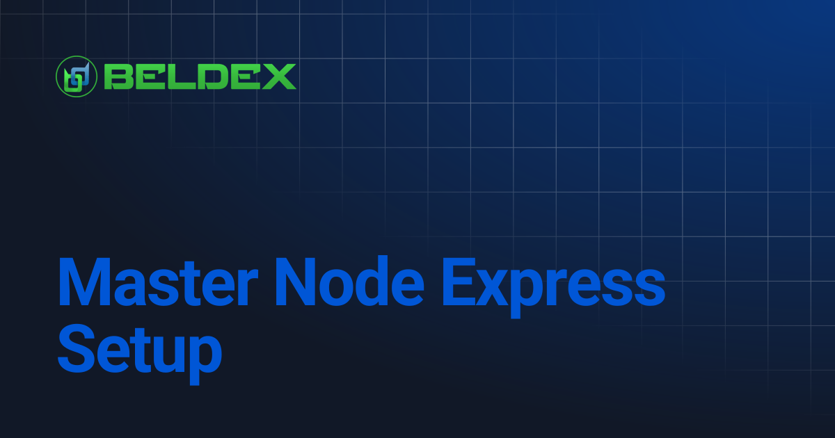 Master Node Express Setup | Beldex